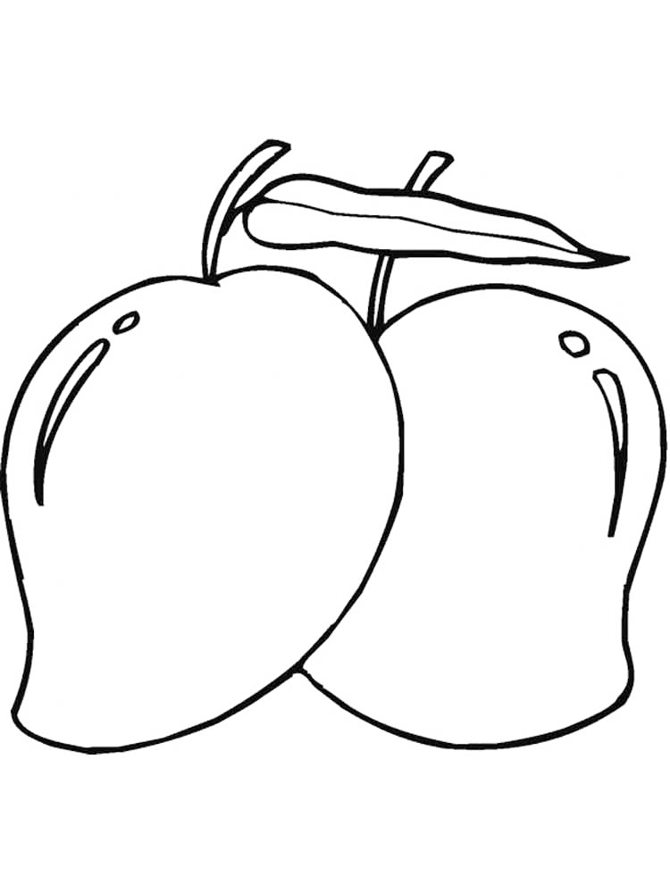 Mango National Fruit Of Belize Coloring Page