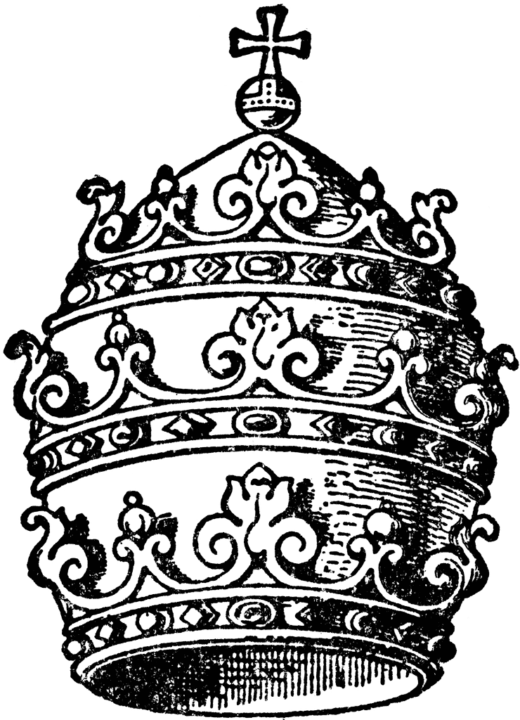 Papal Tiara Crown Of Catholic Pope Coloring Page