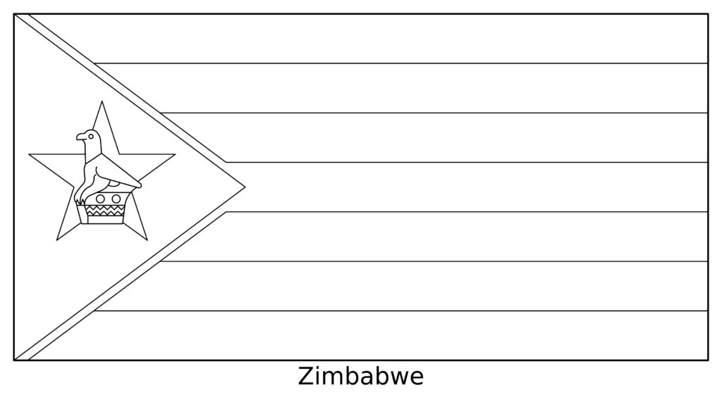 Zimbabwe Flag Coloring Page