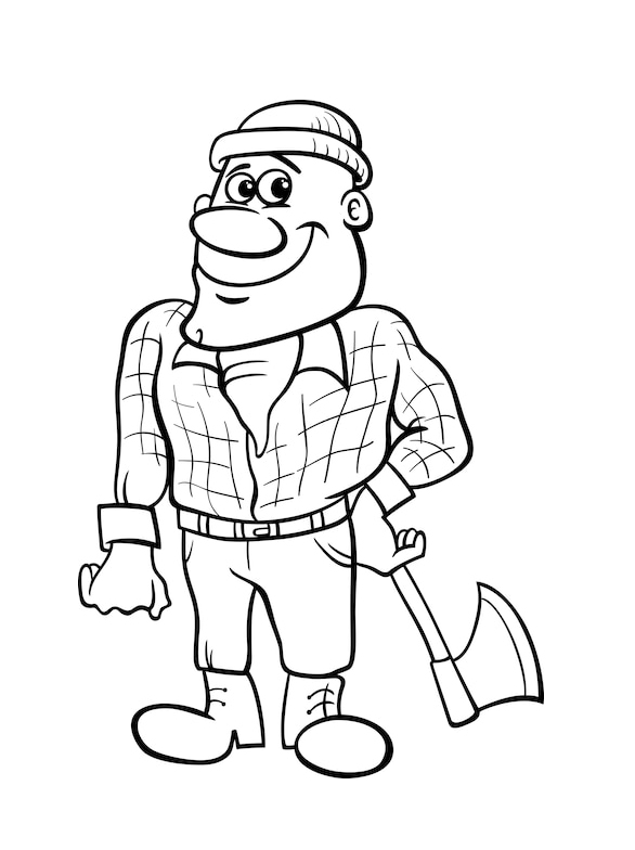 Axe For Tree Coloring Page