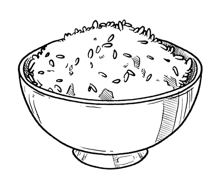 Bowl Of Rice Coloring Page