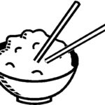 Chopsticks And Rice Coloring Page