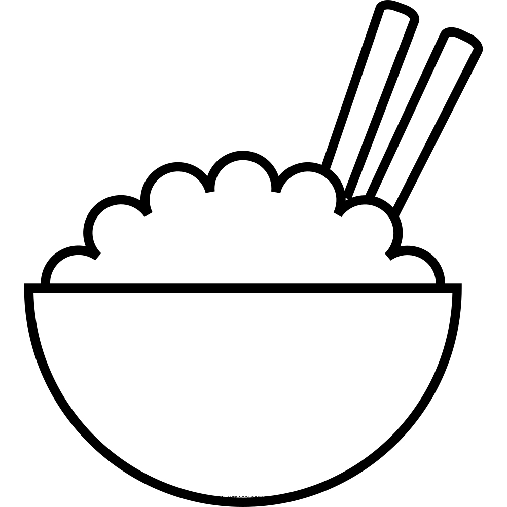 Chopsticks In Rice Bowl Coloring Page