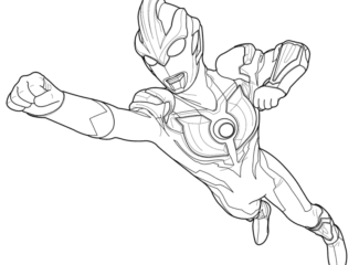 Flying Ultraman Coloring Page