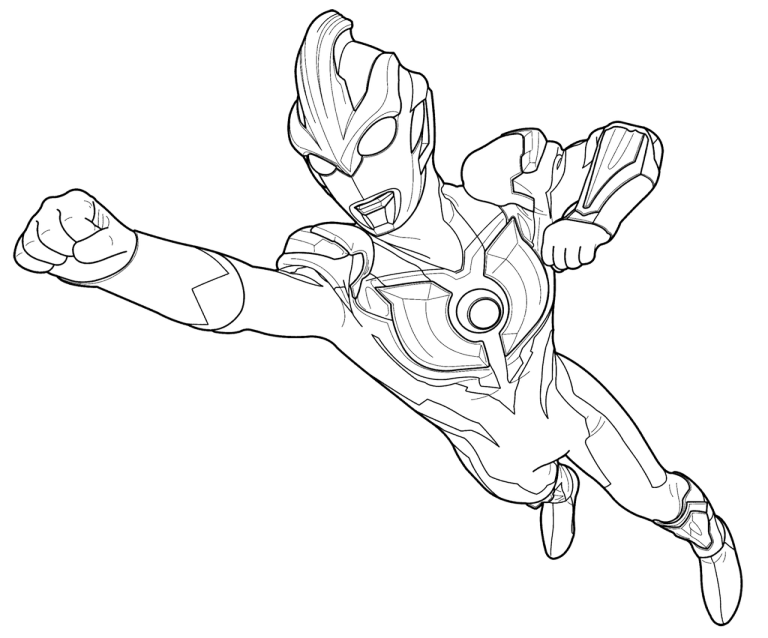 Flying Ultraman Coloring Page