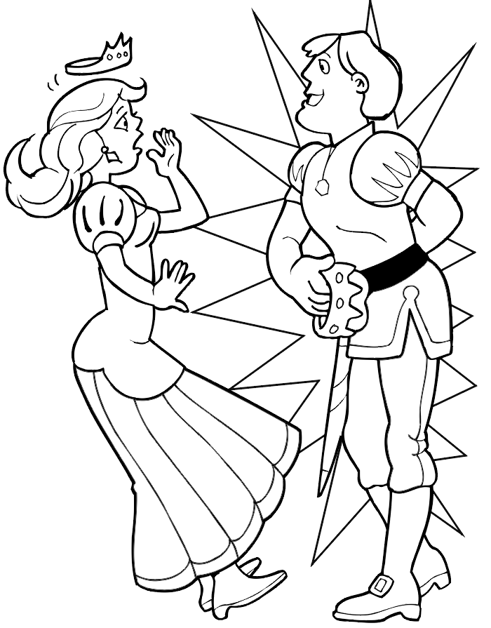 Frog Prince And Princess Coloring Page