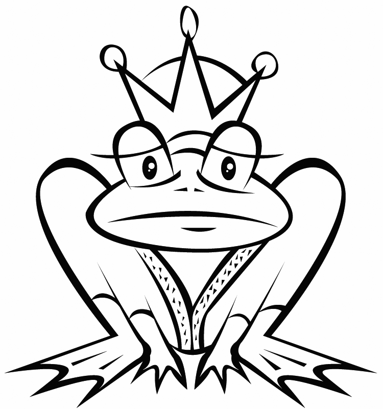 Frog Prince In Crown Coloring Page