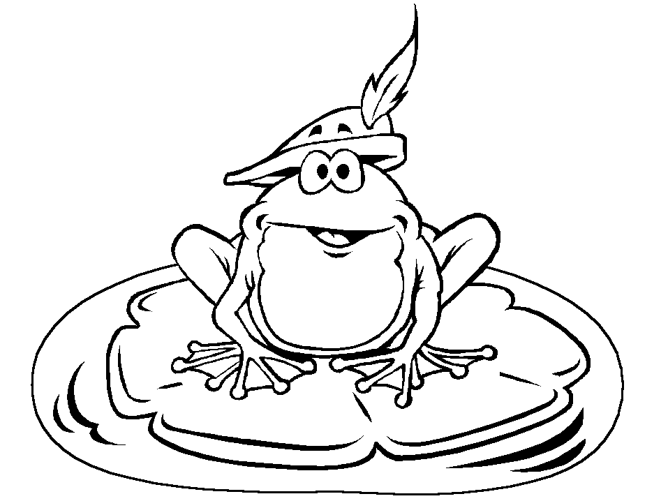 Frog Prince On Lily Pad Coloring Page