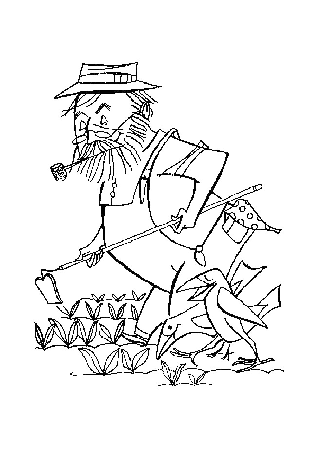 Golden Goose Farmer Coloring Page