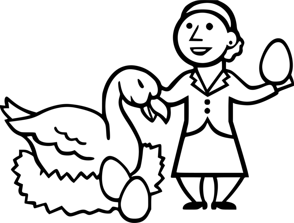 Goose Laid Eggs Coloring Page