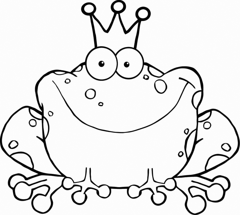 Happy Frog Prince Coloring Page