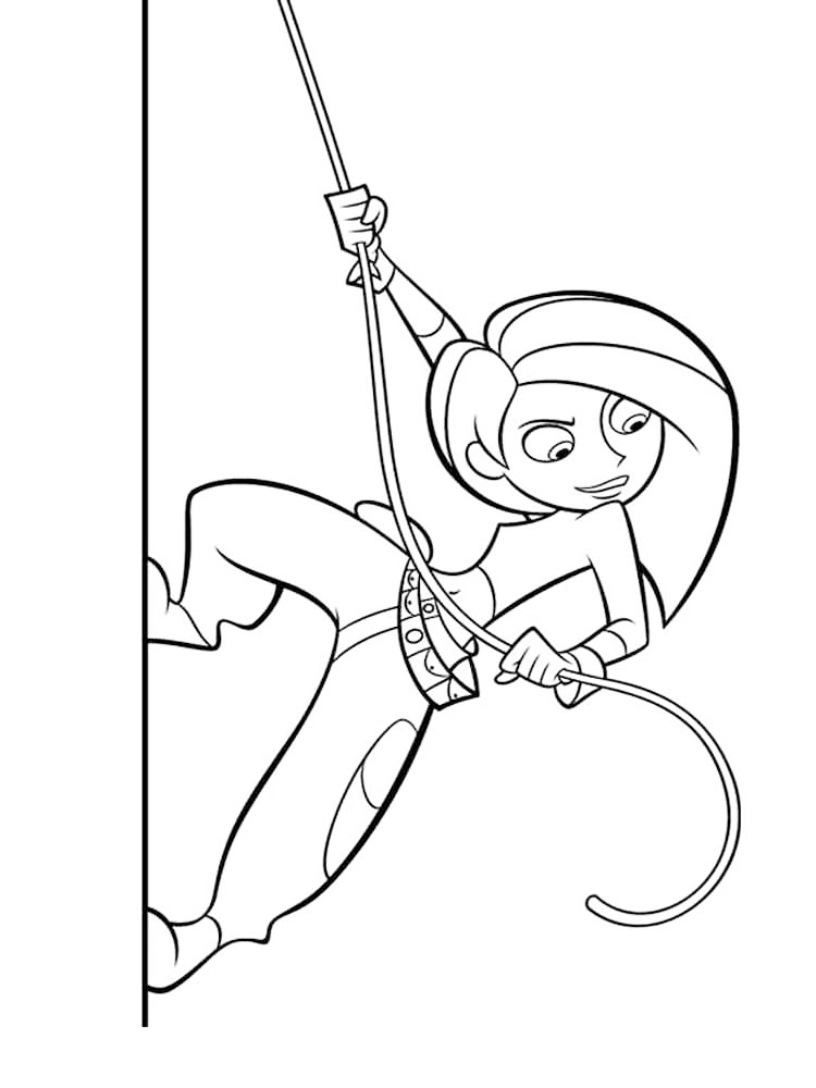 Kim Possible Climbing Coloring Page