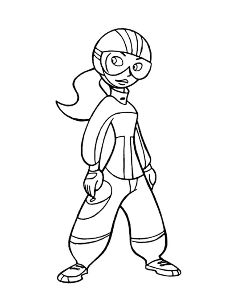 Kim Possible Parachute Suit Coloring Page