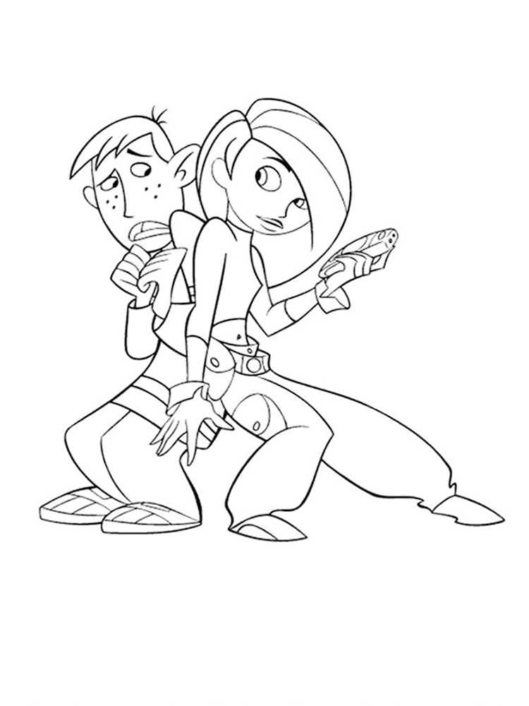 Kim Possible And Ron Coloring Page