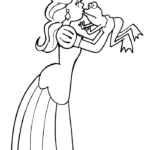 Princess Kisses A Frog Coloring Page