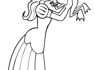 Princess Kisses A Frog Coloring Page