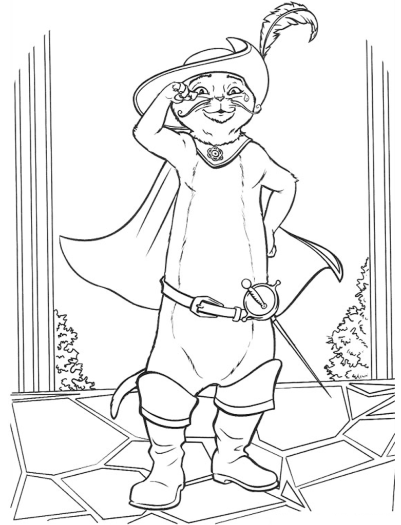 Puss N Boots Coloring Page