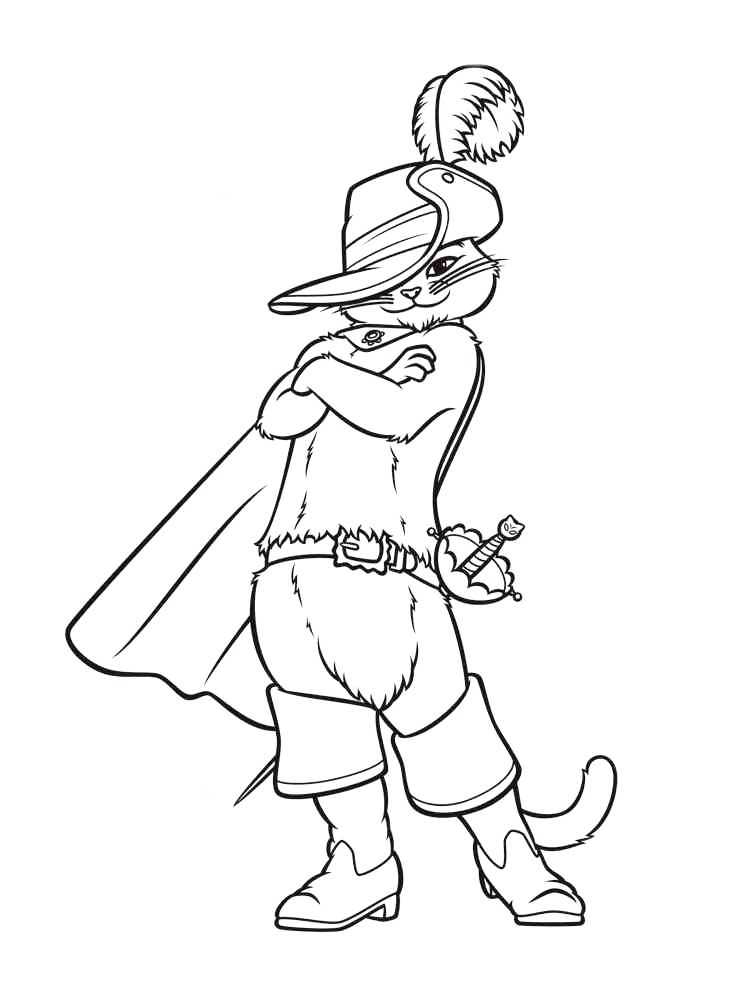 Puss N Boots Coloring Page