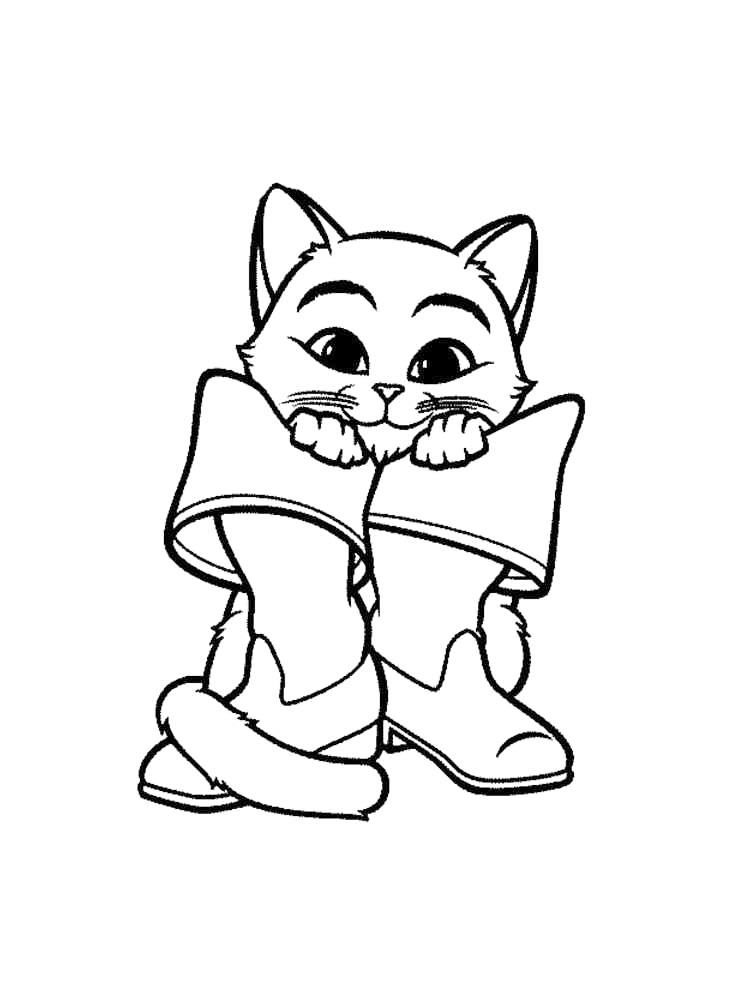 Puss With Boots Coloring Page