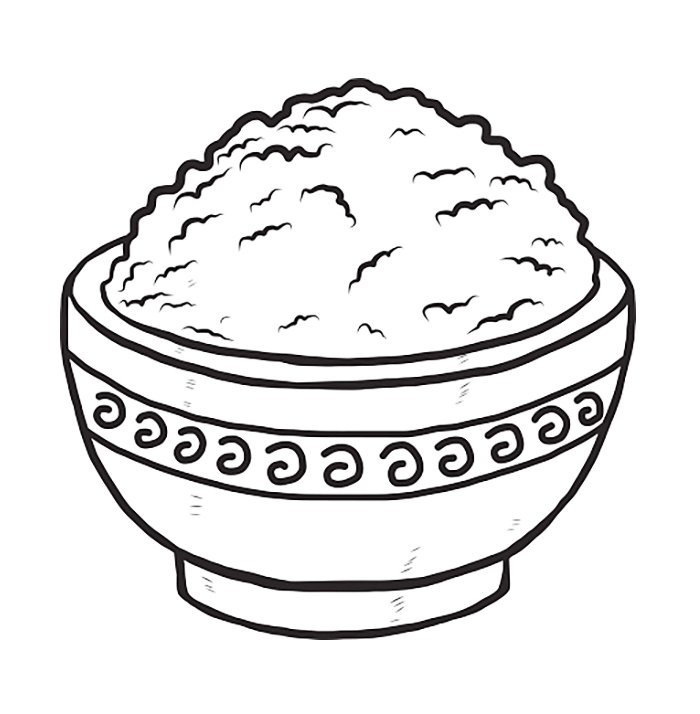 Rice Bowl Coloring Page