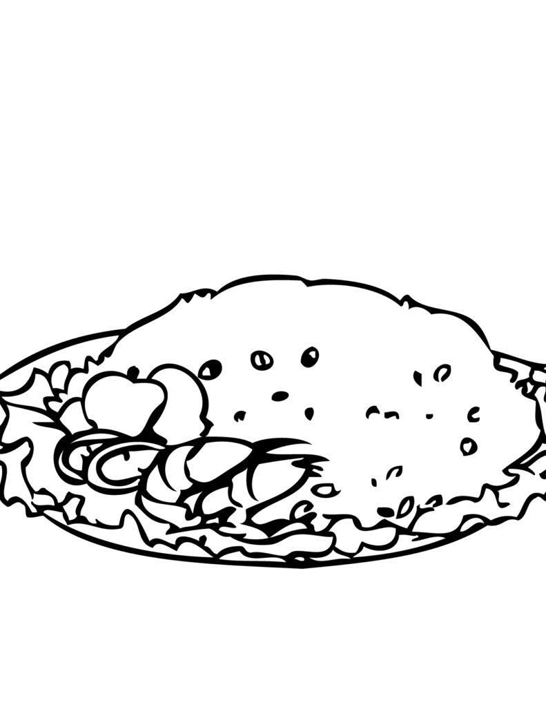 Rice Dish Coloring Page