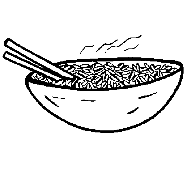 Rice And Chopsticks Coloring Page