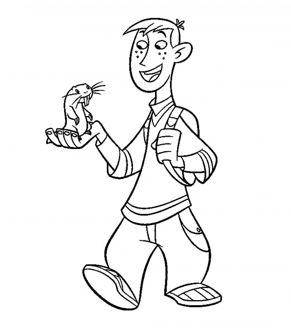 Ron Stoppable And Rufus Coloring Page