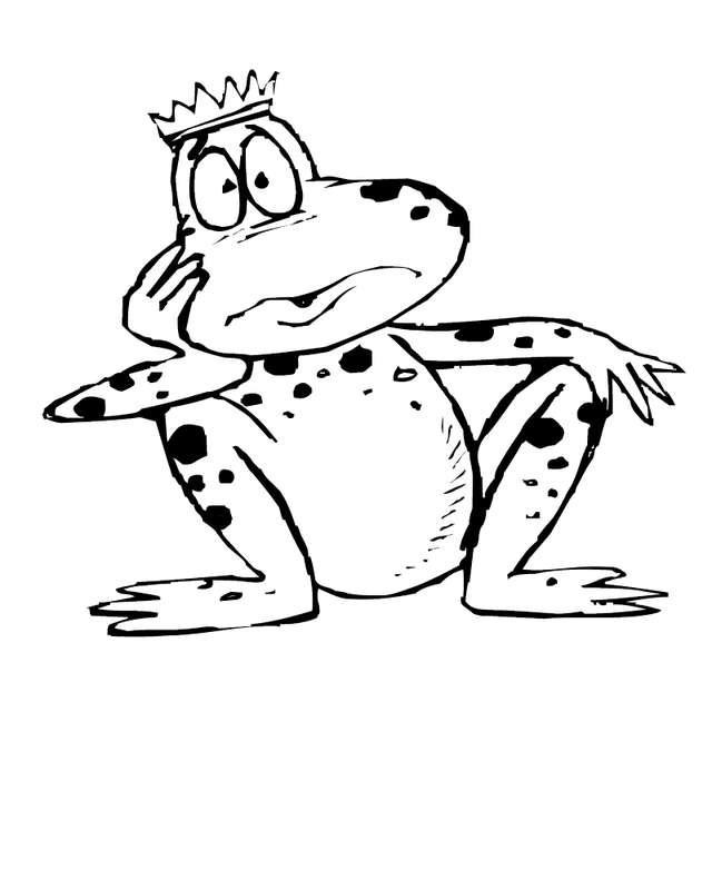 Silly Frog Prince Coloring Page