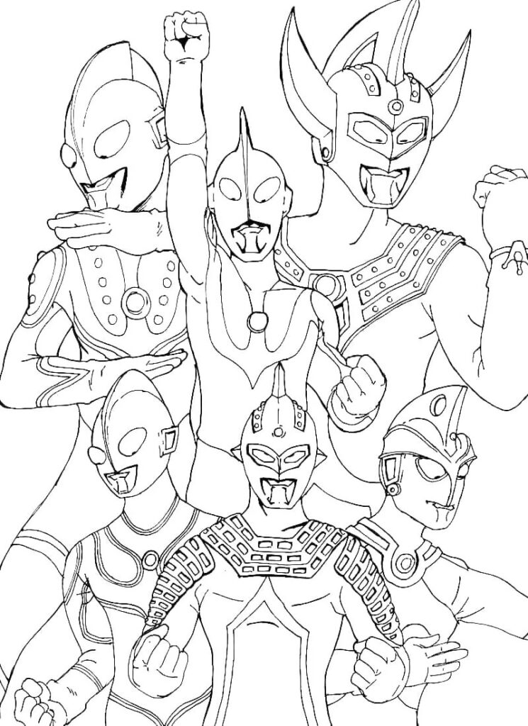 Ultraman Characters Coloring Page