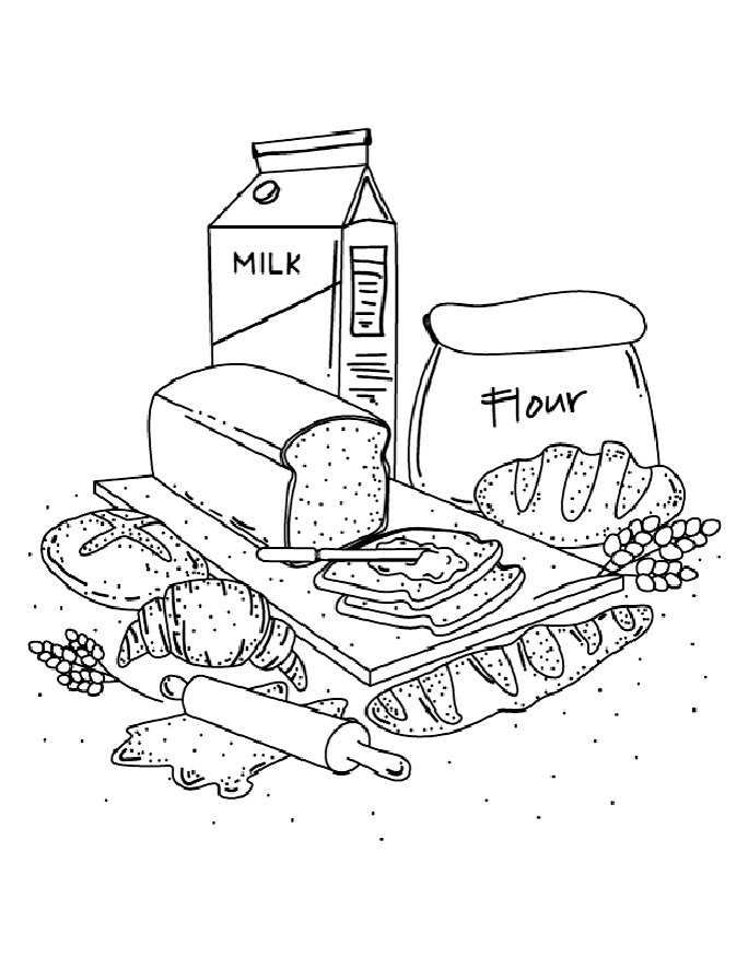 Wheat Bread Coloring Page