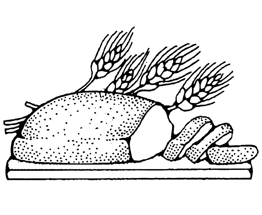 Wheat And Bread Coloring Page