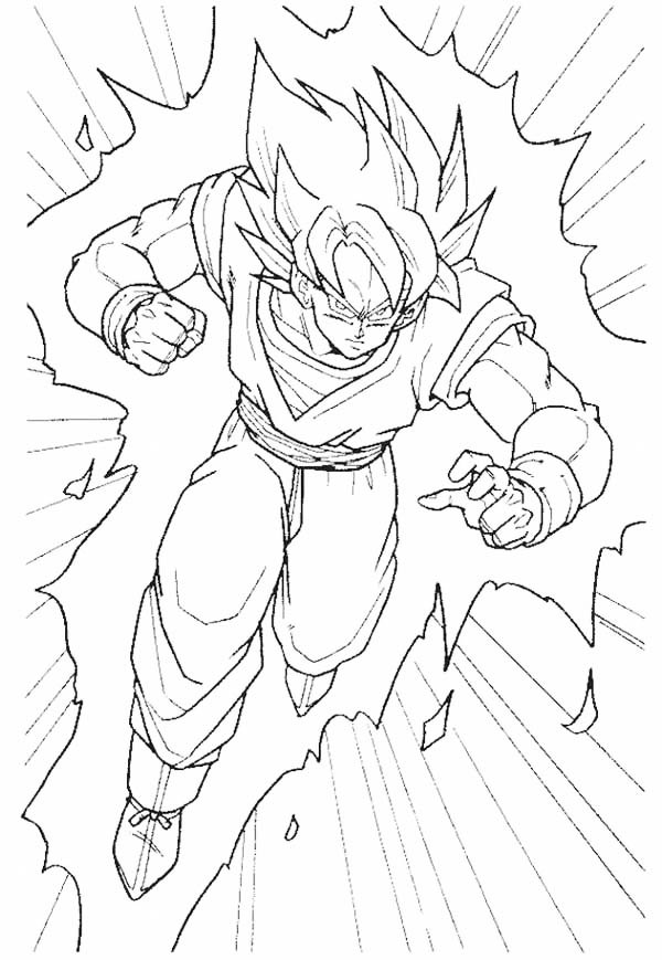 Action Goku Coloring Page