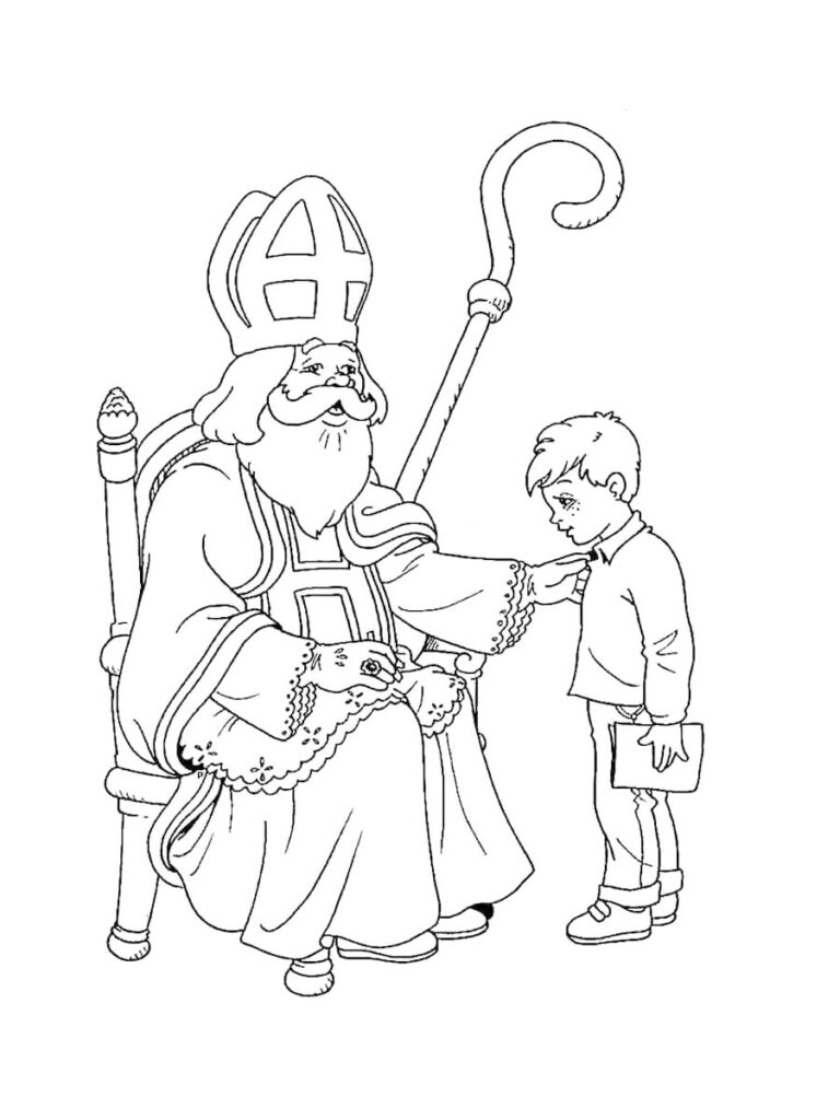 All Saints Day Bishop Coloring Page