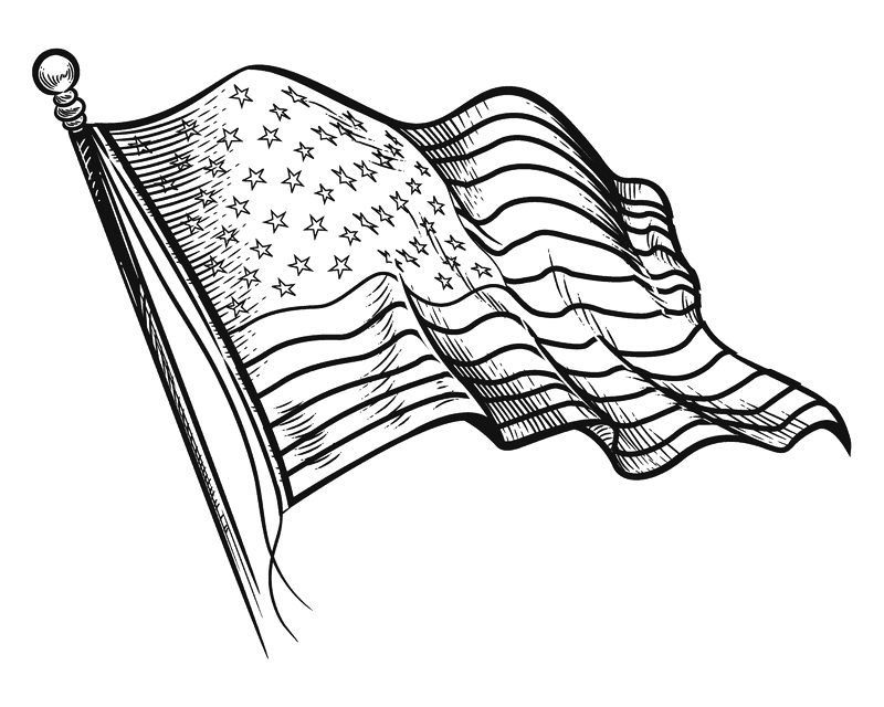 American Flag Coloring Page