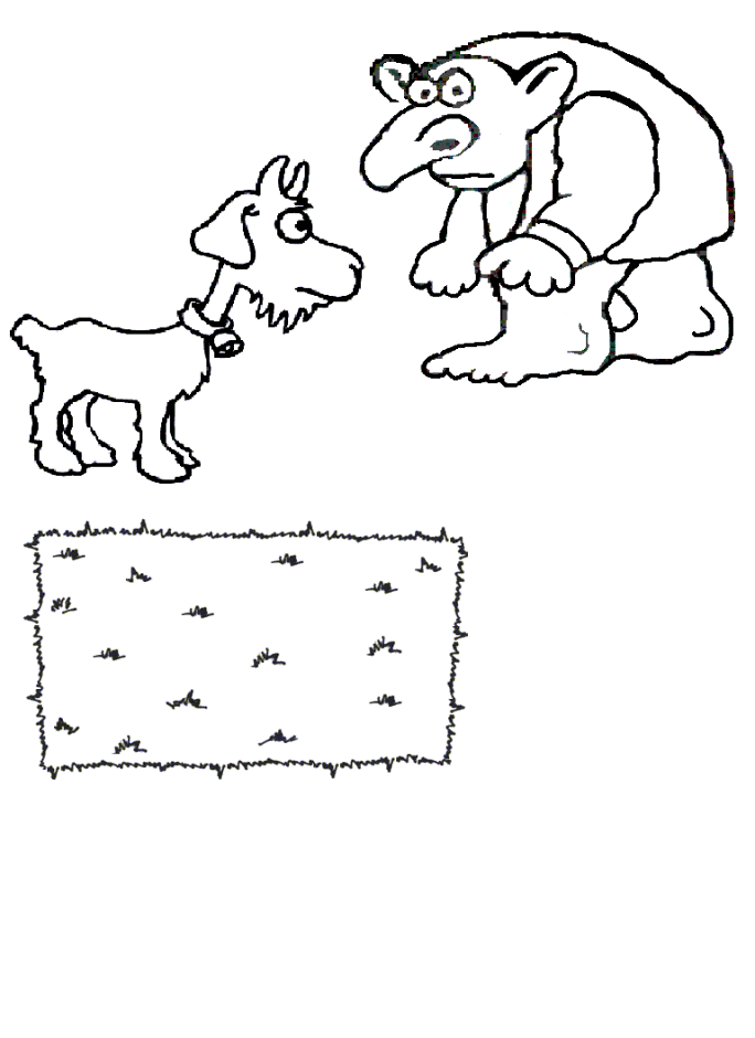 Billy Goat And Troll Coloring Page