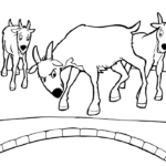 Billy Goats Gruff Crossing Bridge Coloring Page