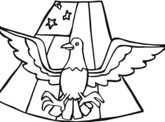 Eagle And Flag Coloring Page