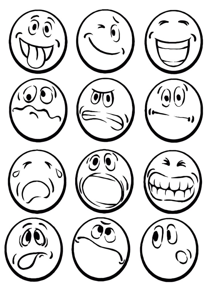 Emotions Coloring Page