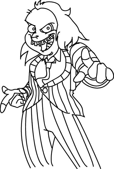 Funny Beetlejuice Coloring Page