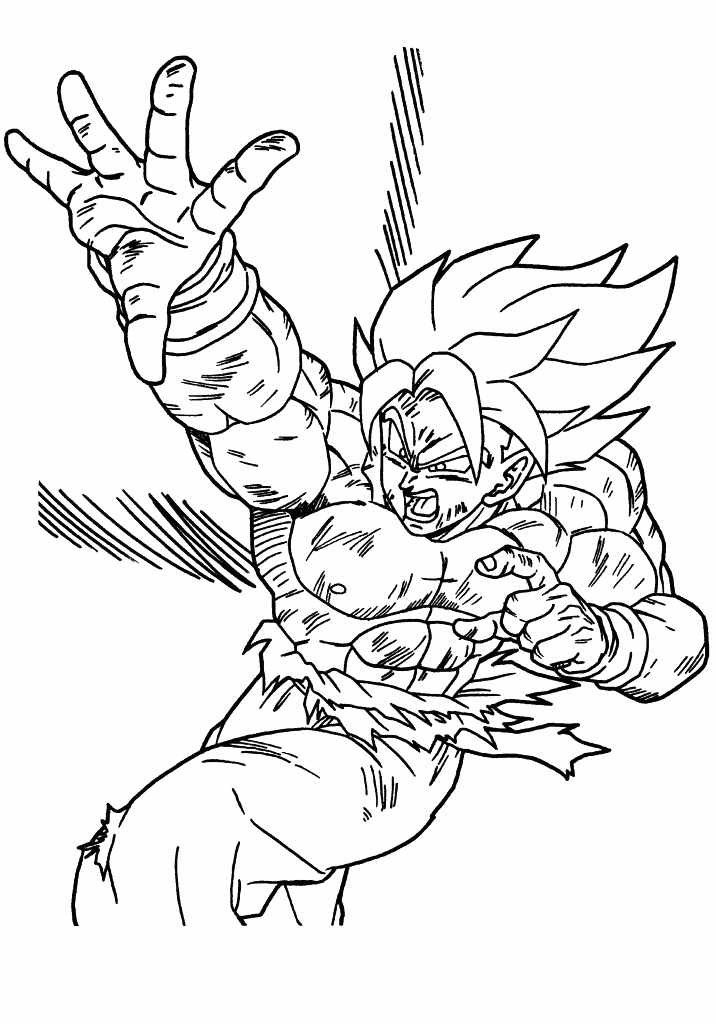 Goku Fight Coloring Page