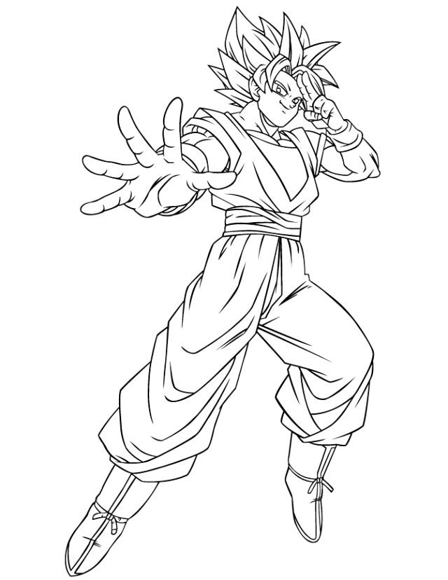 Goku Magic Coloring Page