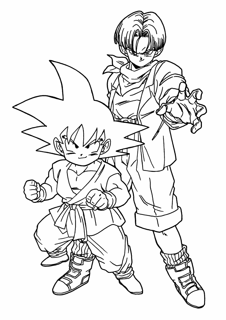 Goku And Trunks Coloring Page