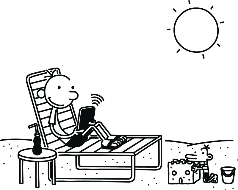 Greg At The Beach Diary Of A Wimpy Kid Coloring Page