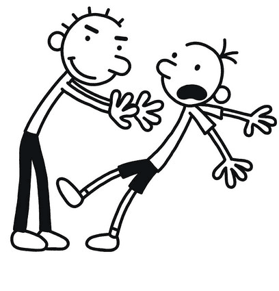 Gregg Getting Pushed Diary Of A Wimpy Kid Coloring Page