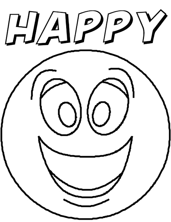 Happy Emotion Coloring Page