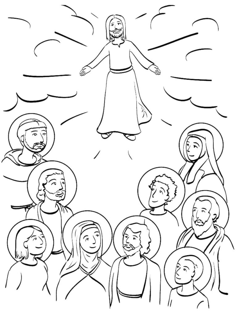 Jesus On All Saints Day Coloring Page