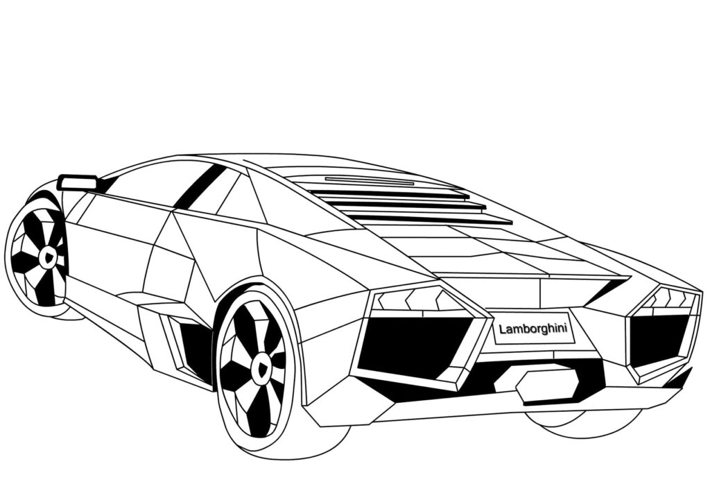 Lamborghini Back Coloring Page