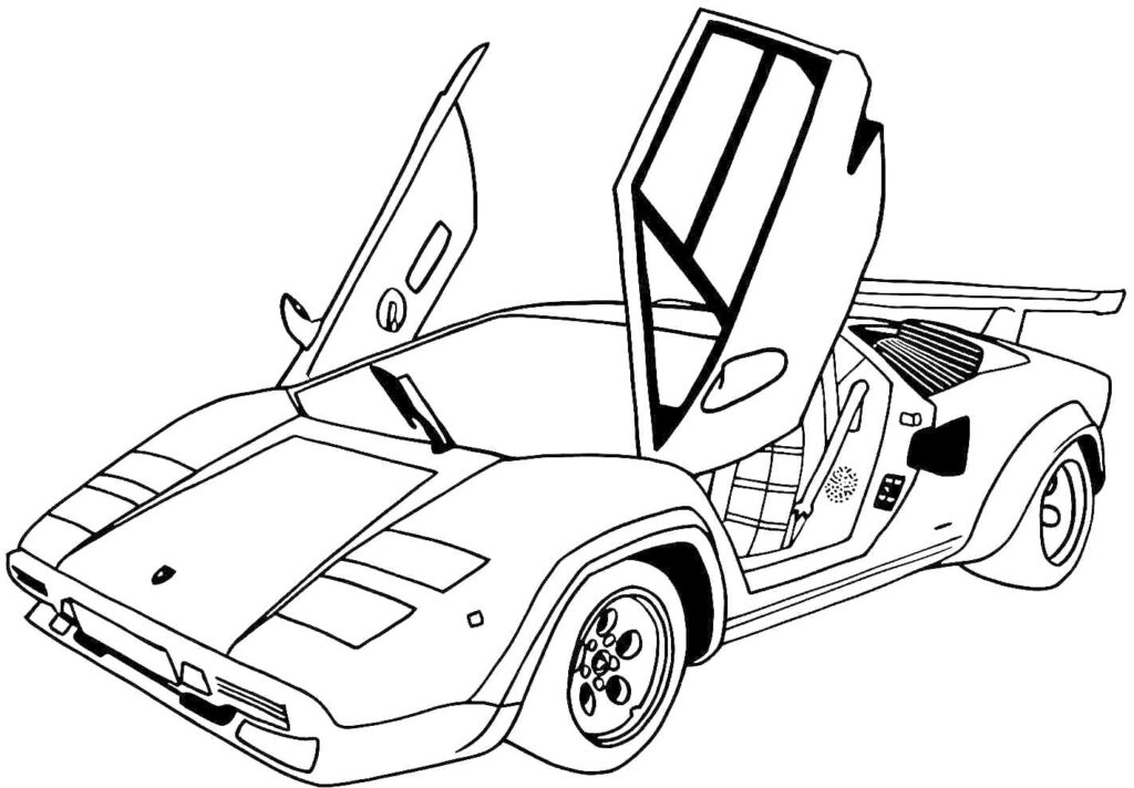 Lamborghini With Open Doors Coloring Page