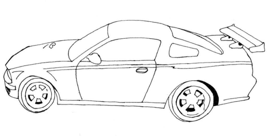 Lamborghini With Spoiler Coloring Page