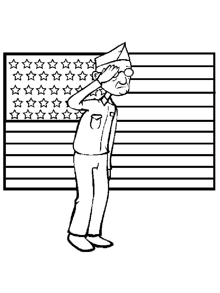 Older Veteran Coloring Page